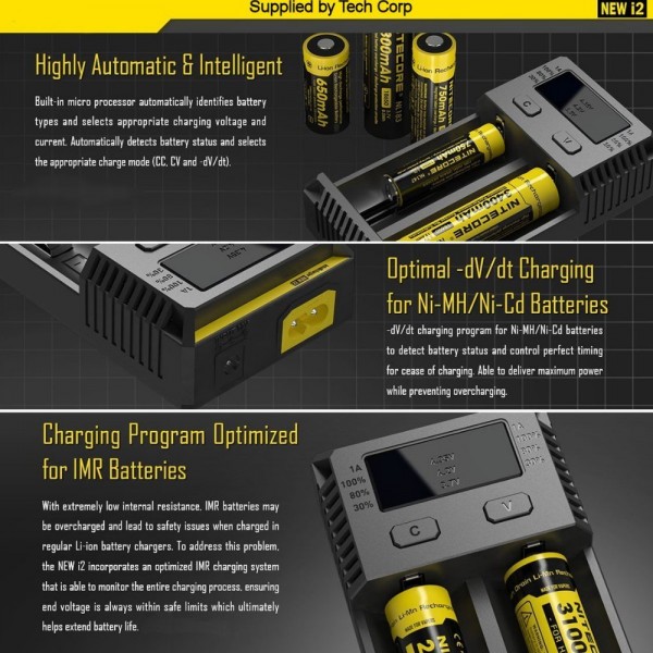 Nitecore New i2 Li-ion 18650 Pil Şarj Cihazı